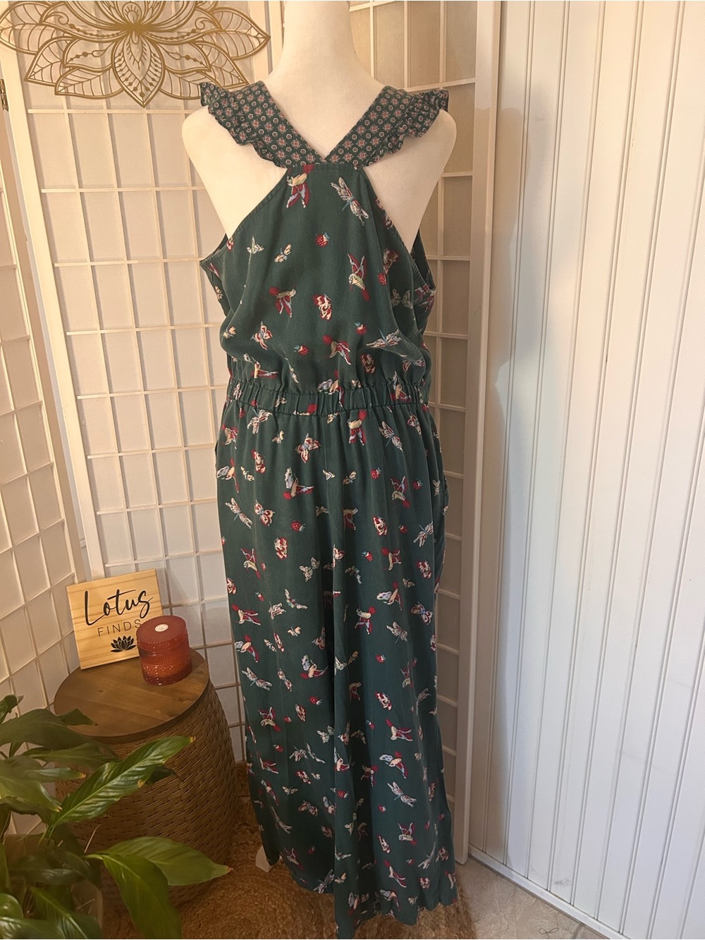 Matilda Jane Butterfly Cottagecore Jumpsuit Green Large - Picture 5 of 6